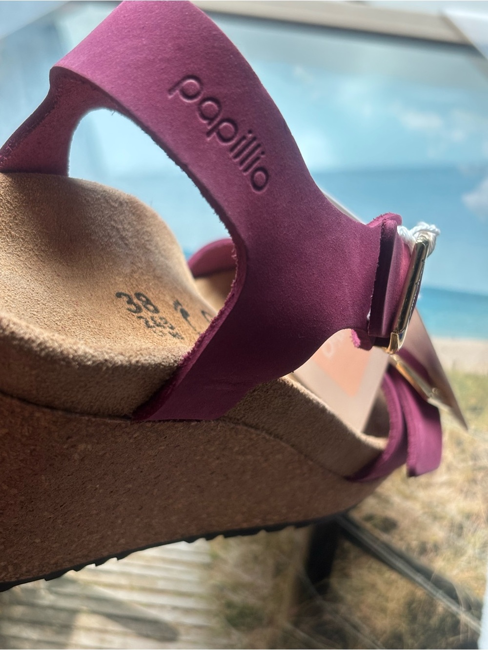 Birkenstock 💅🌴 Papillio Soley Ring Buckle Wedge Pink Ankle Strap 36 37 38 39 40 - Picture 5 of 14